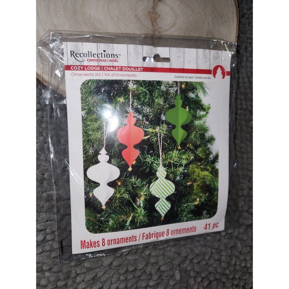 Recollections Christmas Paper Ornament Decor Craft Kit Makes 8 MPN 441430